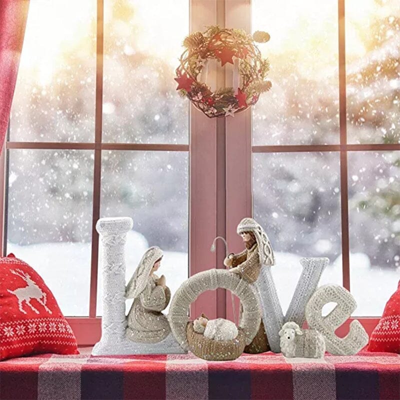 Familjefödelsestaty med Detaljerat Hantverk 8