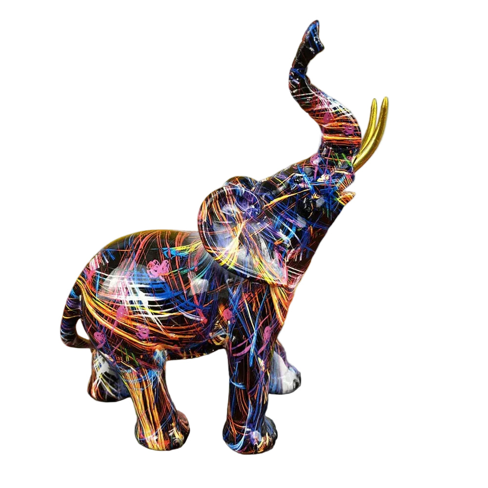 Färgglad Elefantskulptur Dekoration 2