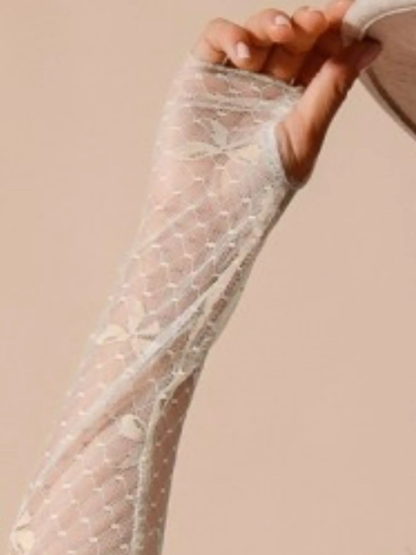 Festtoppar Dam Spets med Båge Mönster Transparent Nylon Spandex 2