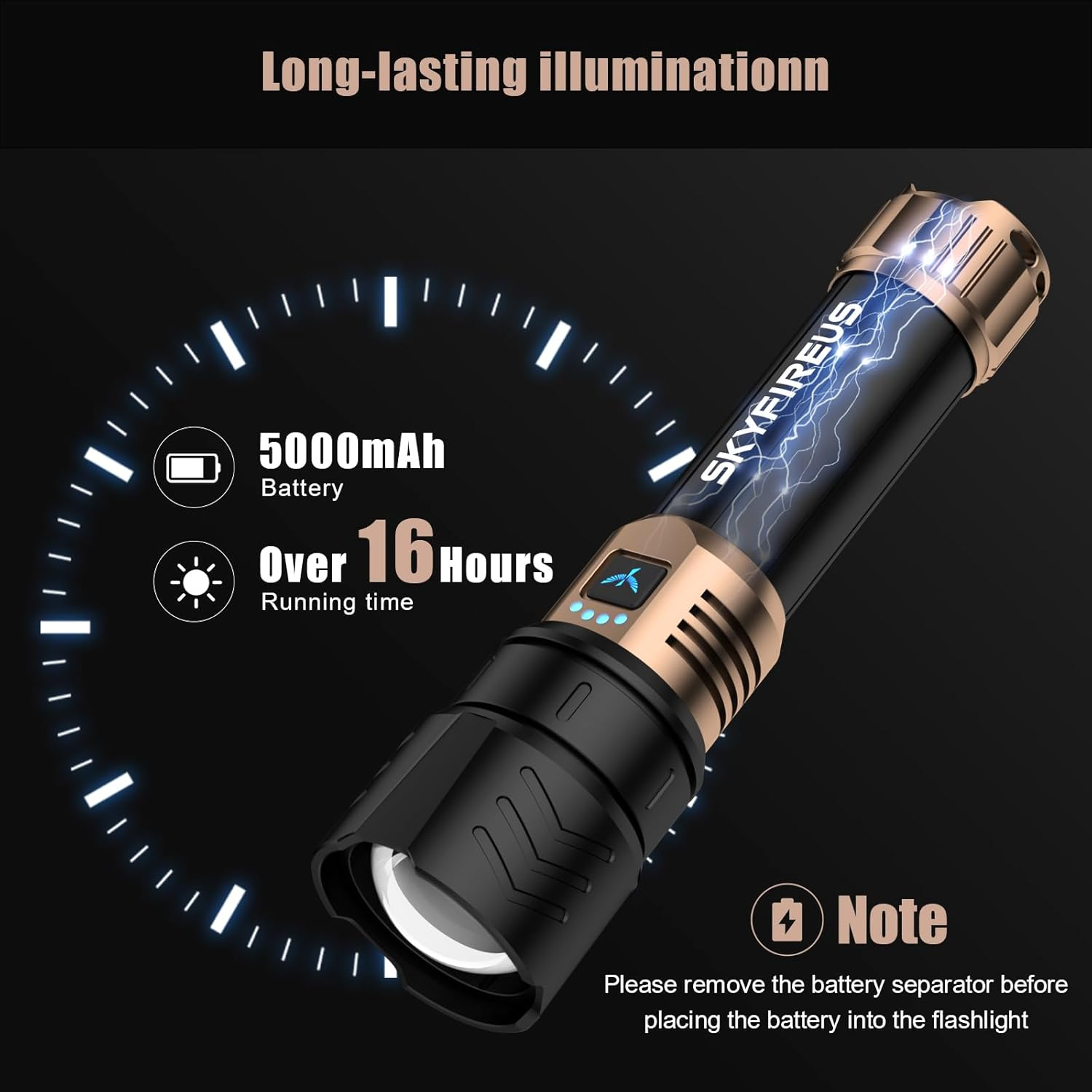 Ficklampa med Zoomfunktion och Multifunktionell Design 4