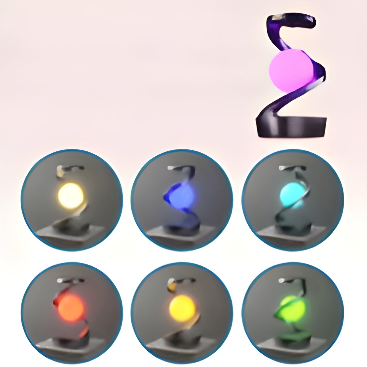 Flytande Lampa Roterande LED Ljus Modern Design 4