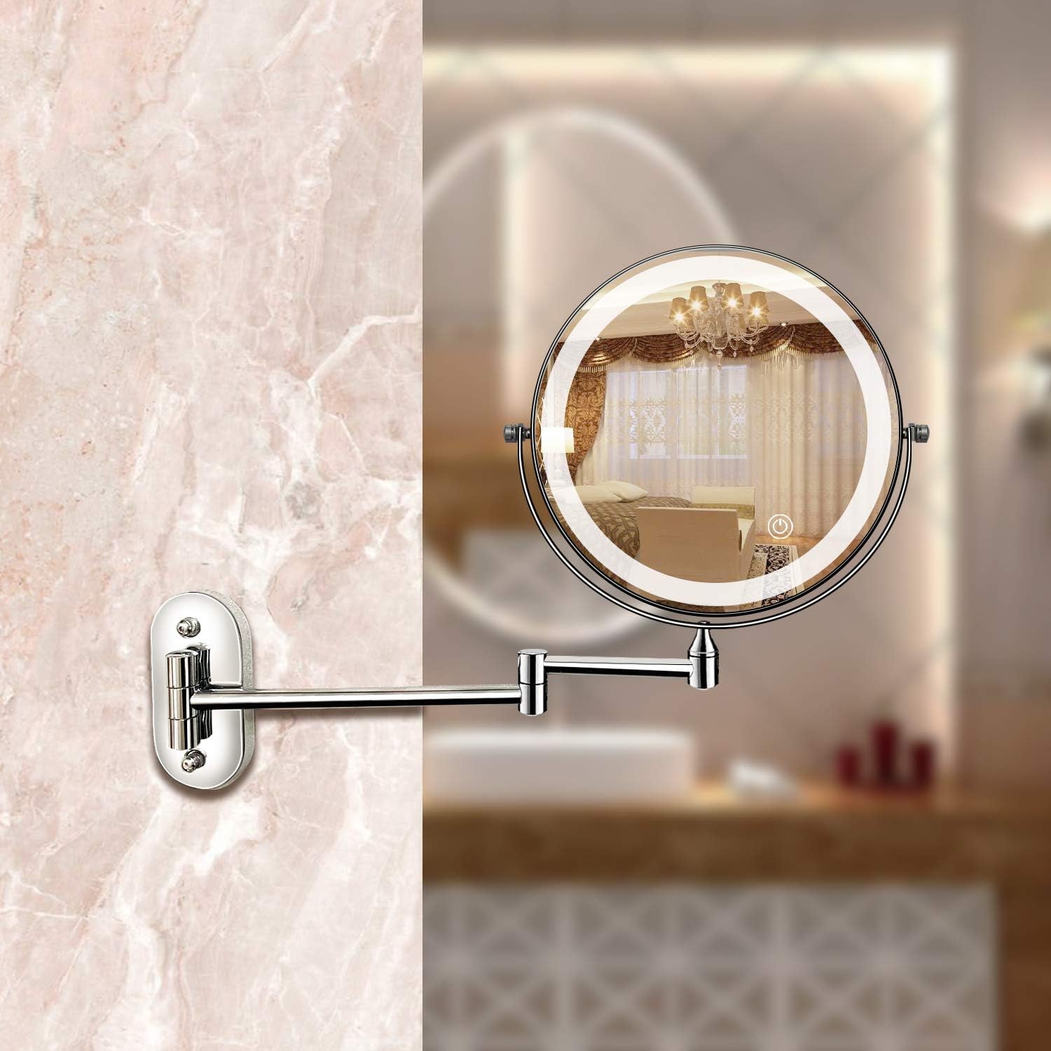 Förstoringsspegel Med LED-belysning Justerbar Design För Skönhetsvård 1