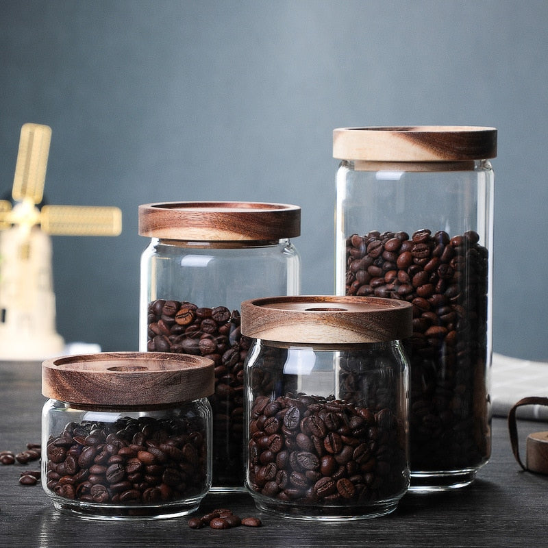 Förvaringsburk med Lock för Kaffebönor och Te – Lufttät Design för Optimal Fräschör 1