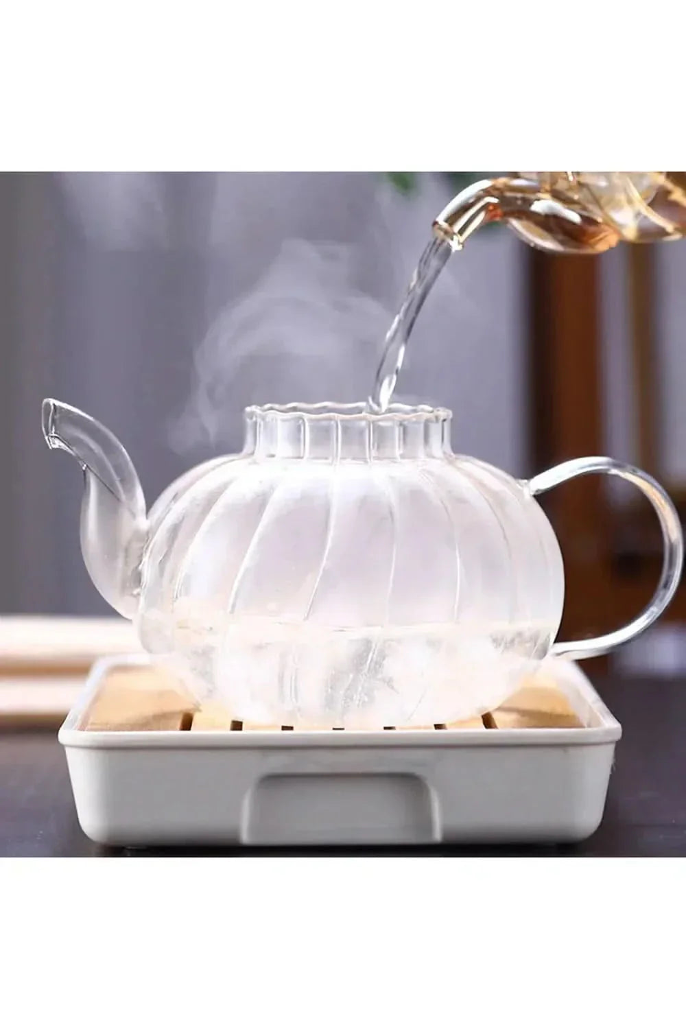 Glas Tekanna med Infusionsanordning för Löst Te 2