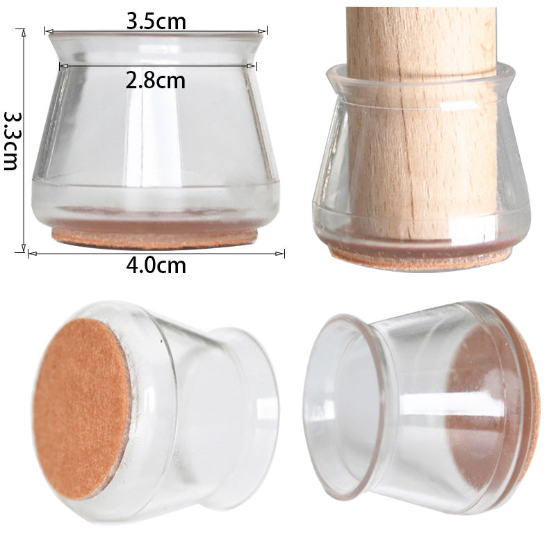 Golvskydd För Kontorsstol Transparent 4-Pack - Halkfria Och Tysta Möbelben Skydd 0