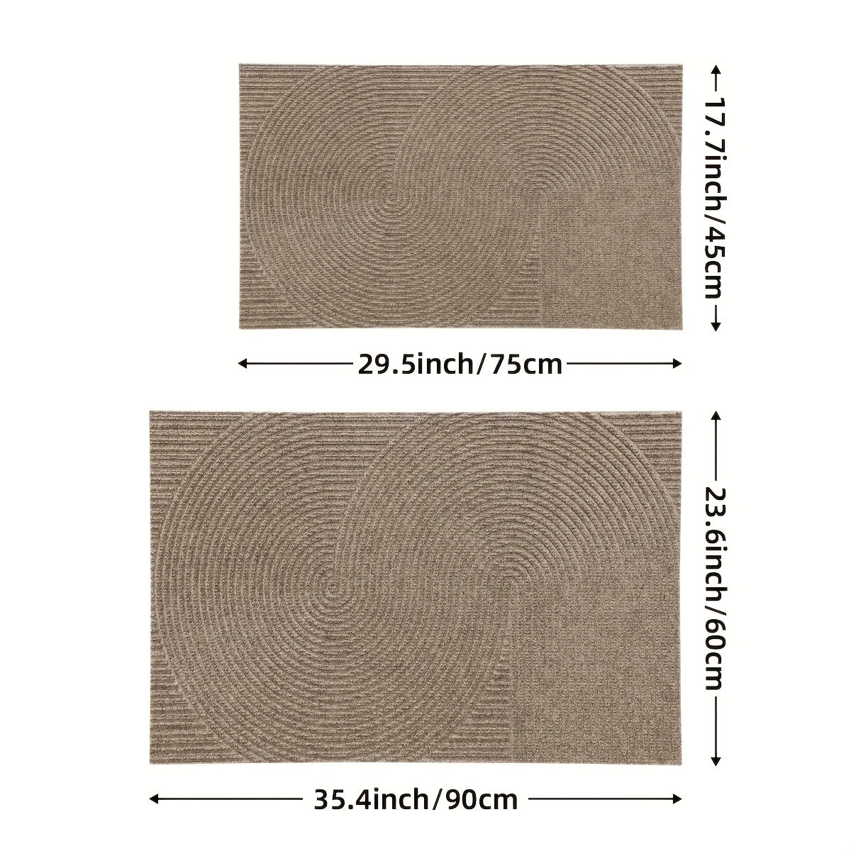 Halkskyddad Lågprofil Dörrmatta med Geometriskt Mönster 3