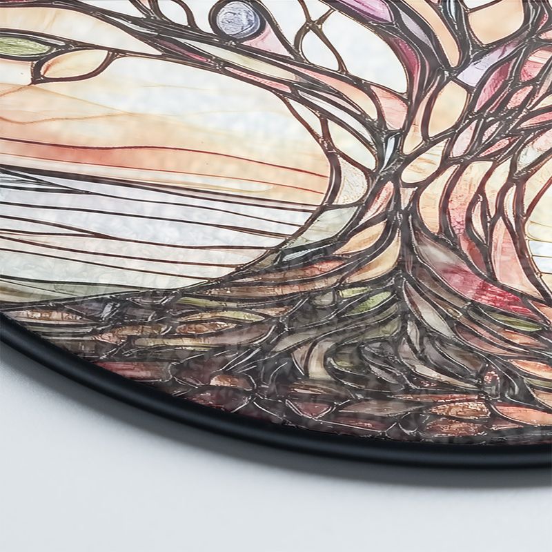 Handgjord Fönsterdekoration Livets Träd i Målade Glas 3
