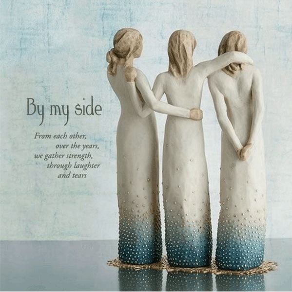 Handgjord Staty av Systrar i Resin 0