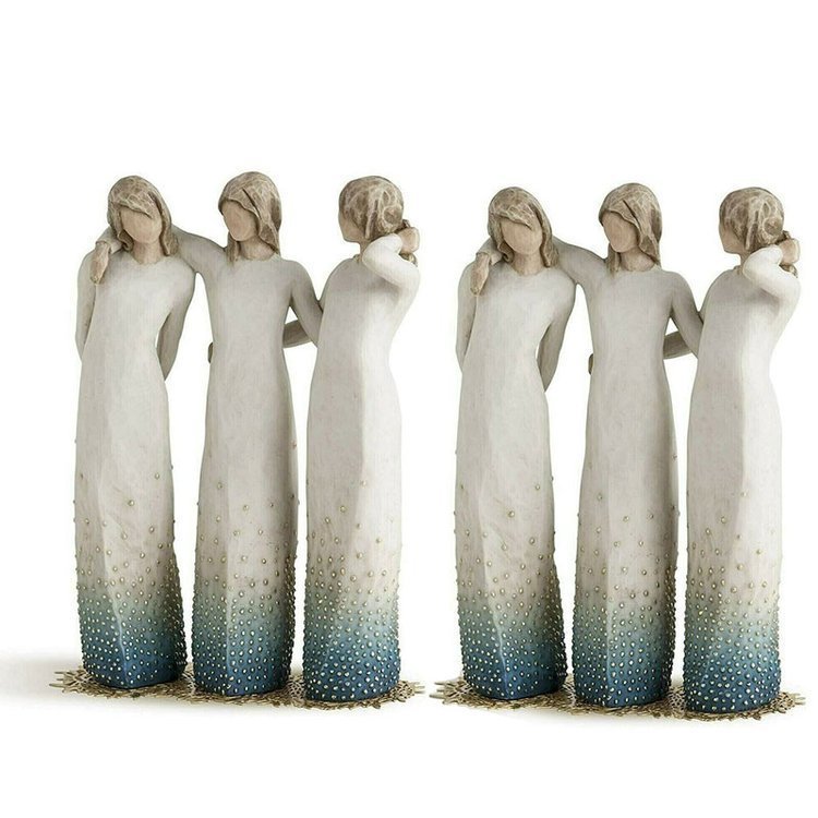 Handgjord Staty av Systrar i Resin 6