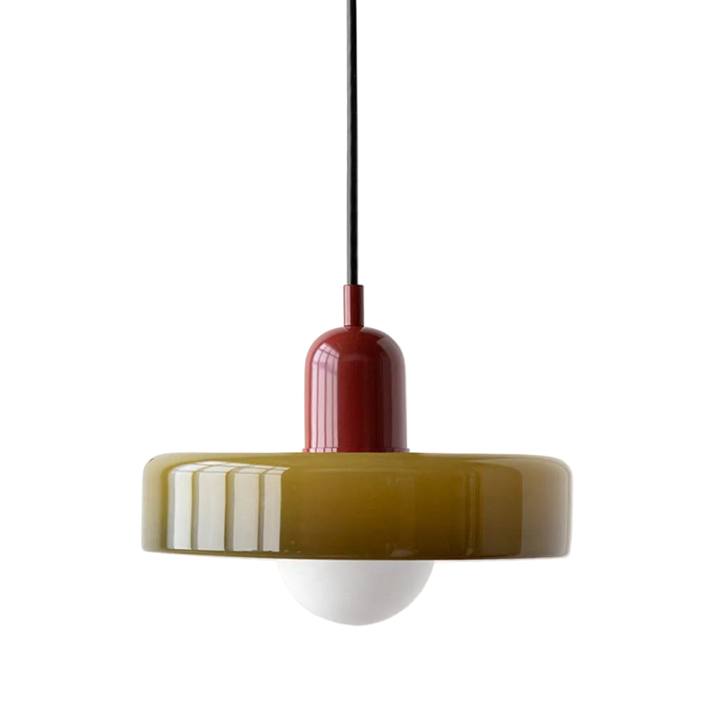 Hängande Lampa i Färgat Glas Modern Design 0