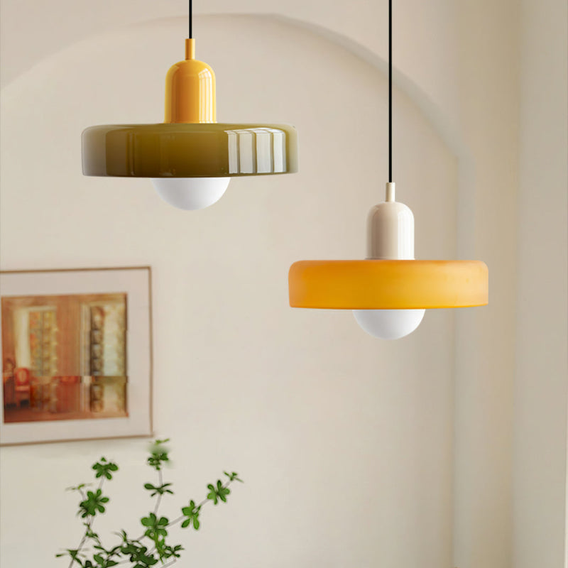 Hängande Lampa i Färgat Glas Modern Design 20
