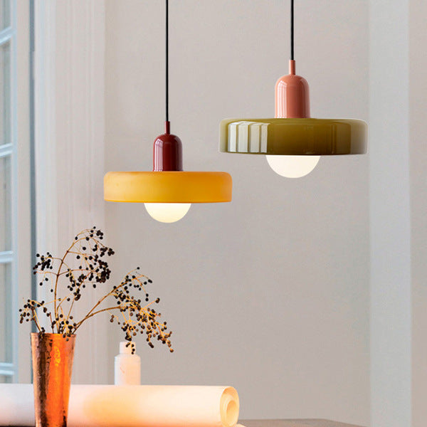 Hängande Lampa i Färgat Glas Modern Design 5