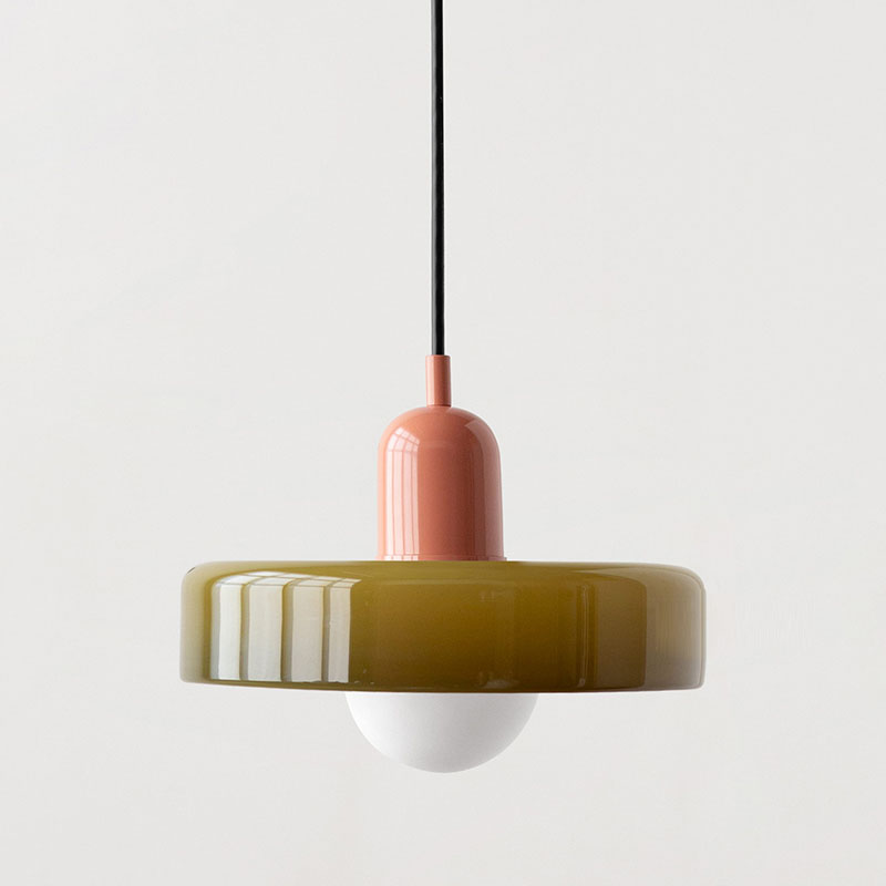 Hängande Lampa i Färgat Glas Modern Design 7