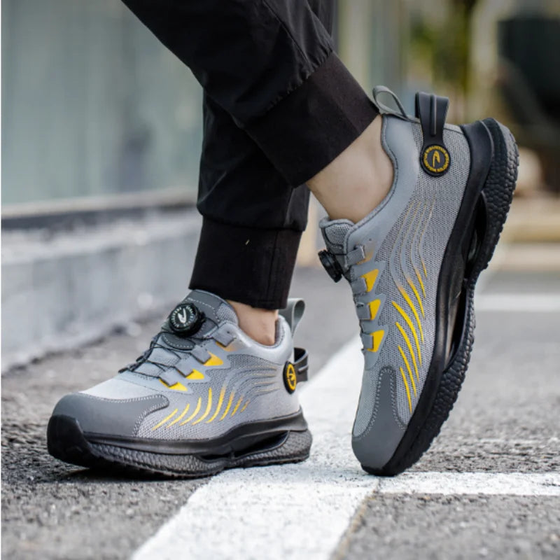 Herr Arbetsskor Sportig Design med Roterande Knapp 4