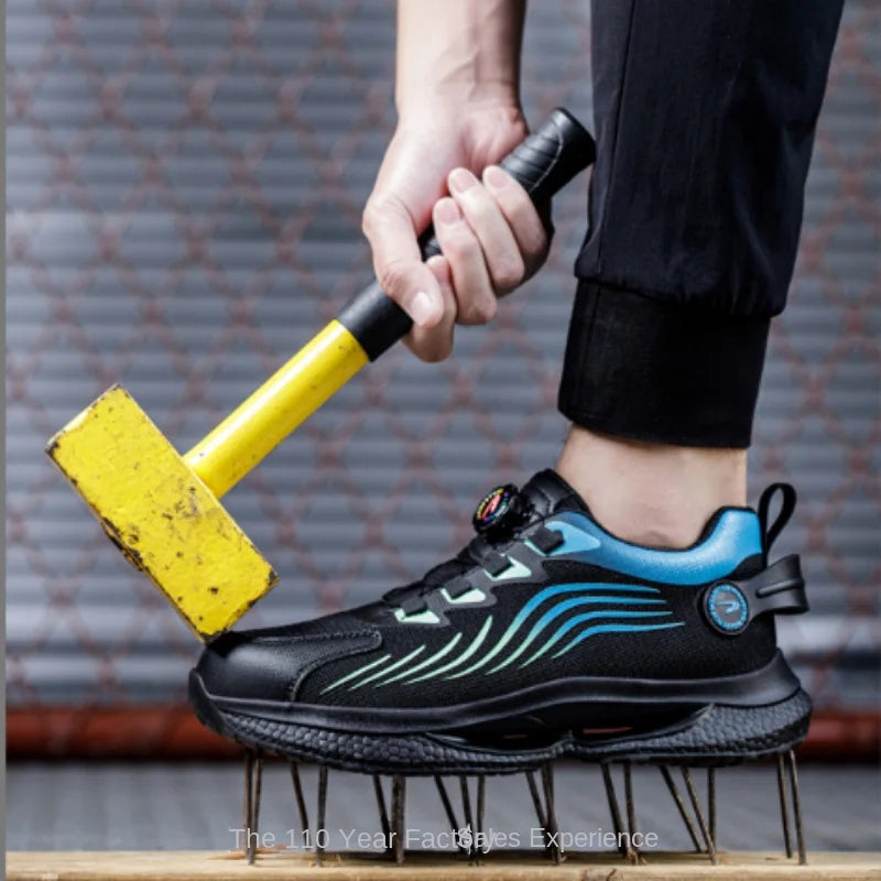 Herr Arbetsskor Sportig Design med Roterande Knapp 5