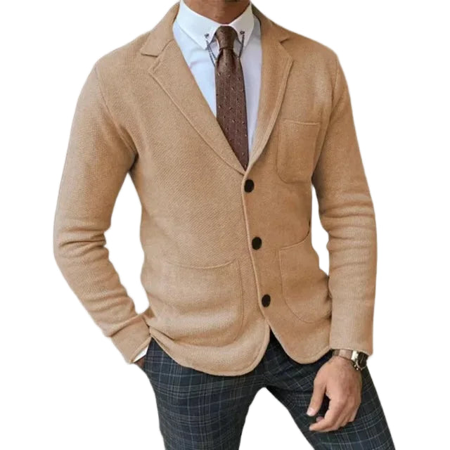 Herr Blazer Strickstil Modern Mjuk Material 0