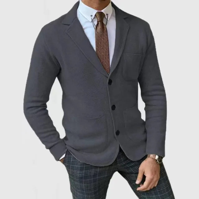 Herr Blazer Strickstil Modern Mjuk Material 2
