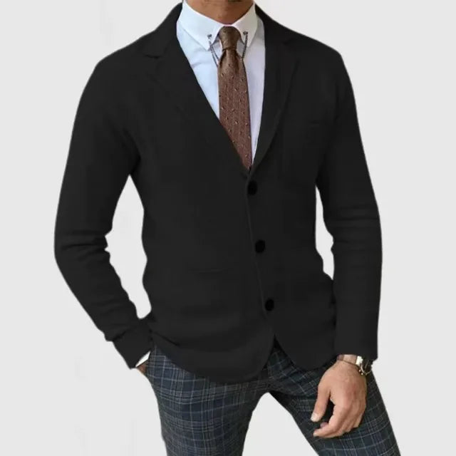 Herr Blazer Strickstil Modern Mjuk Material 4