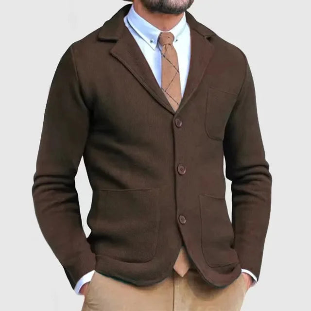 Herr Blazer Strickstil Modern Mjuk Material 6