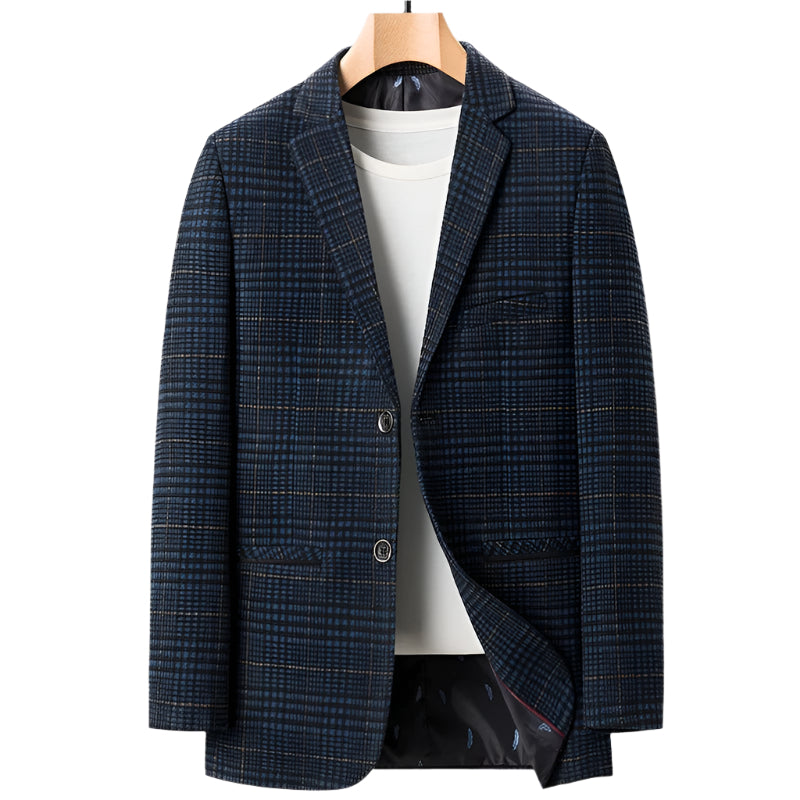 Herr Blazer i Ull med Silkeslen Foder 0