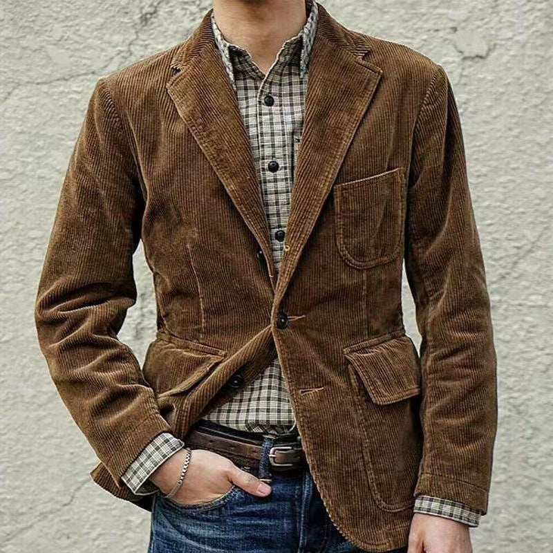 Herr Blazer och Väst Set i Cord 2