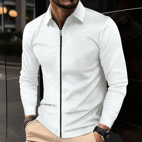 Herr Cardigan Jacka med Krage och Dragkedja Tidlös Design 2