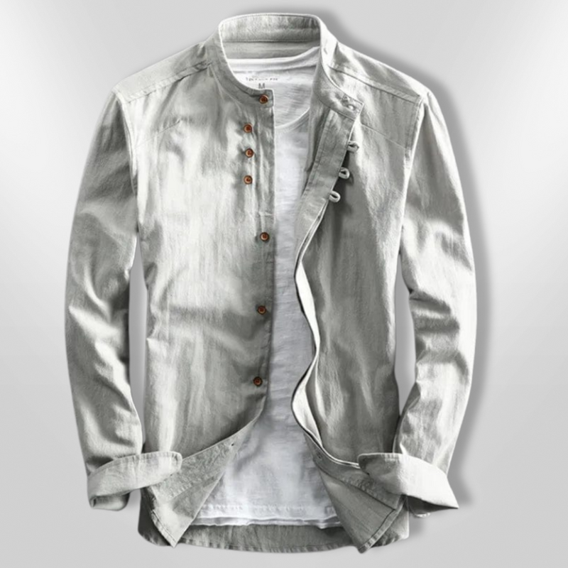 Herr Chemise Asymmetrisk Design Andningsbart Tyg 2