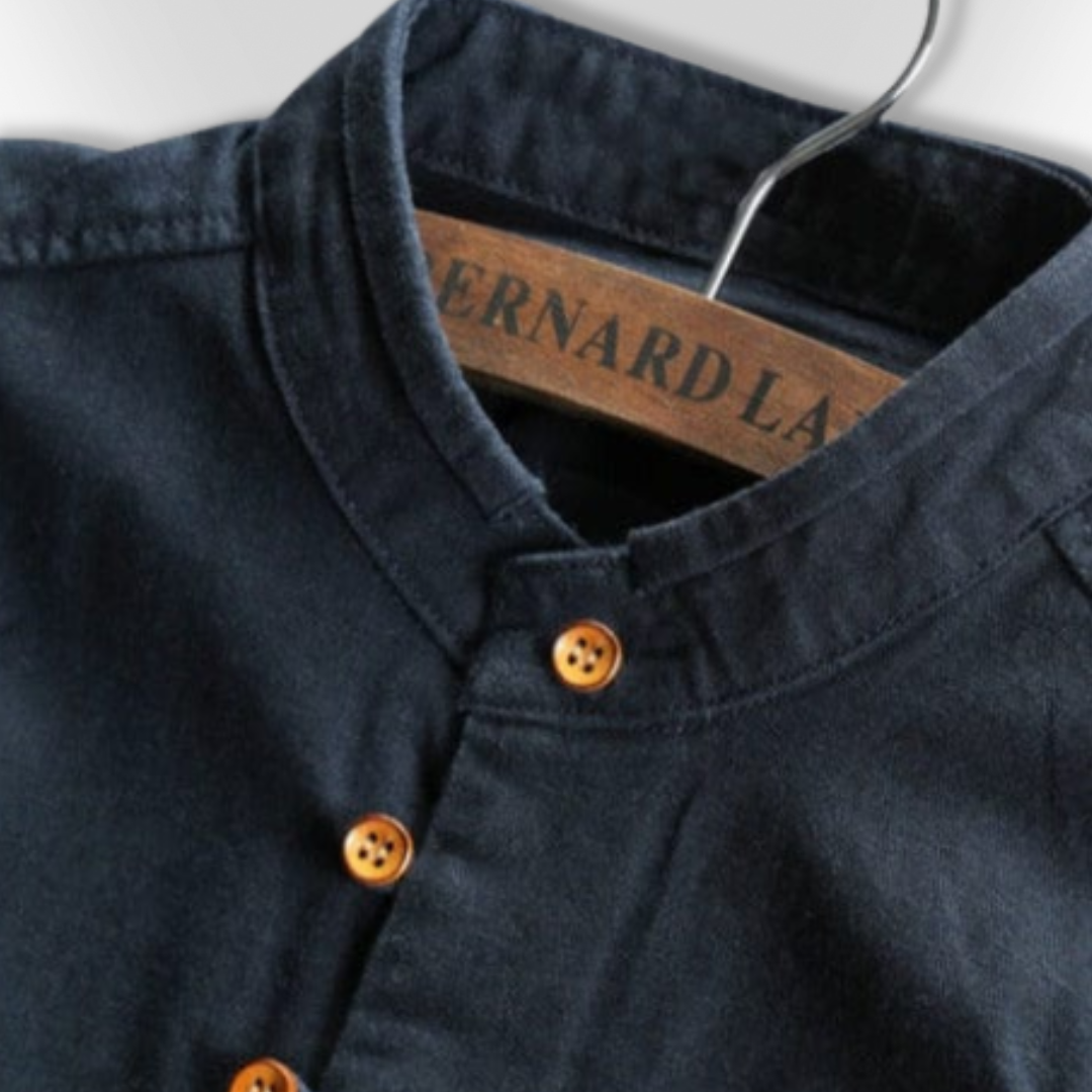 Herr Chemise Asymmetrisk Design Andningsbart Tyg 8