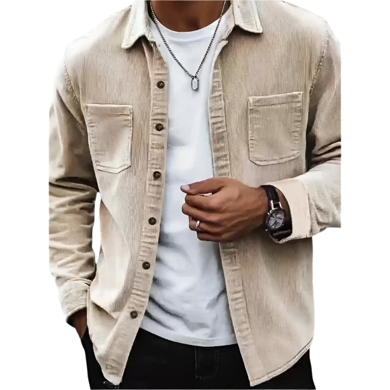 Herr Chemise Veste i Côtelé Velour för Hösten 0