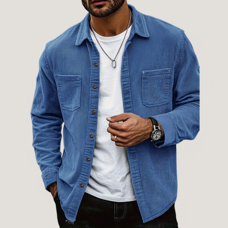 Herr Chemise Veste i Côtelé Velour för Hösten 7