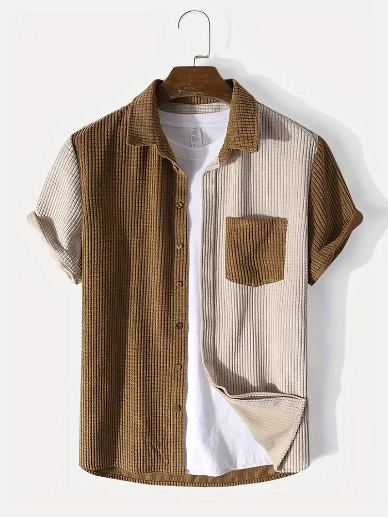 Herr Corduroy Set Skjorta och Shorts 3