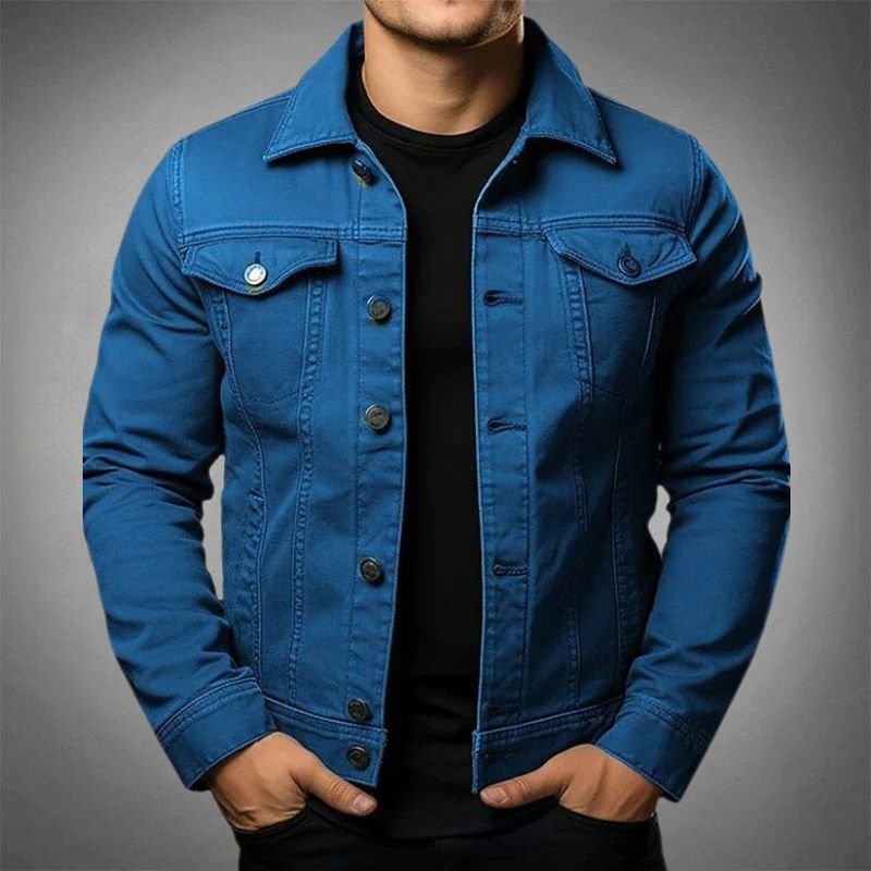 Herr Denimjacka Modern Passform 3