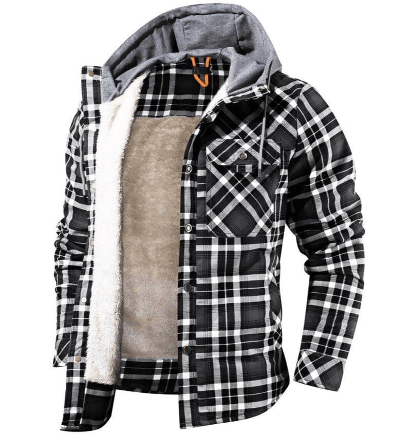 Herr Flanelljacka med Huva Bomull Polyester 0