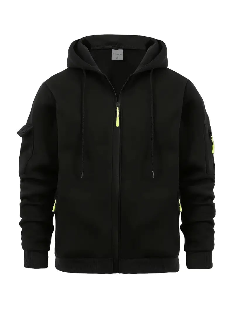 Herr Grå Hoodie Casual Med Huvud 3