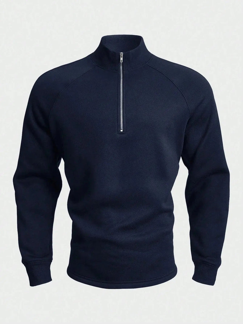 Herr Halv-Zip Tröja Trendig Design 2
