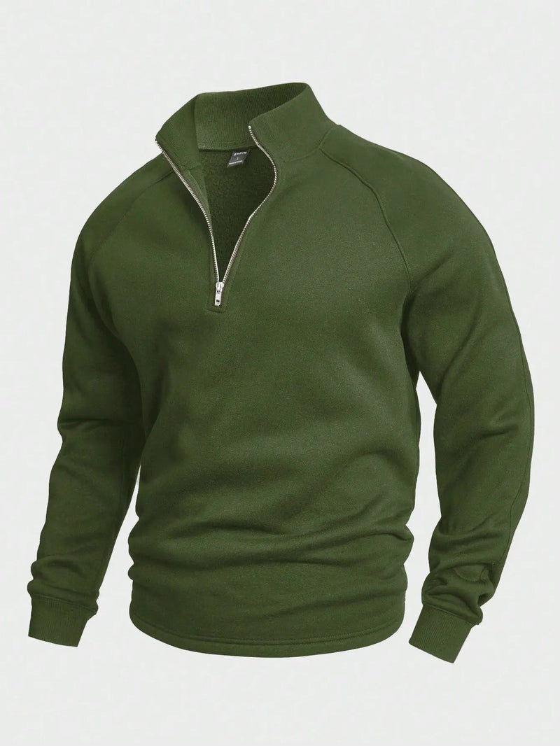 Herr Halv-Zip Tröja Trendig Design 6