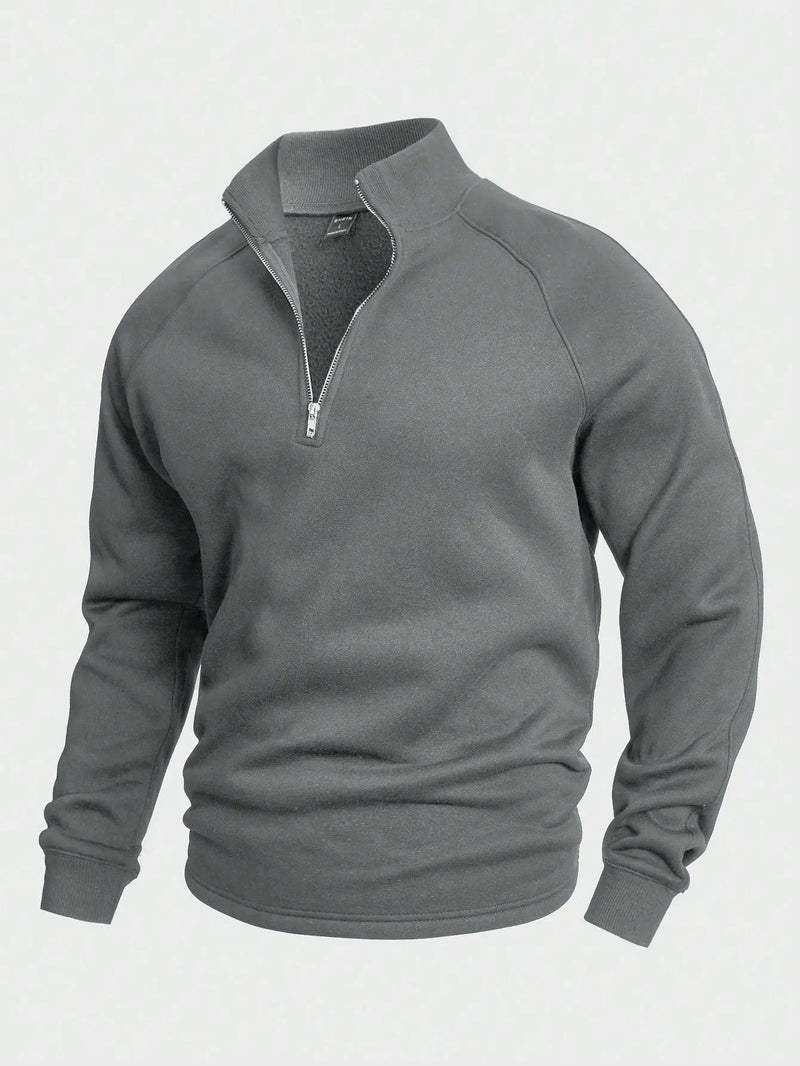 Herr Halv-Zip Tröja Trendig Design 7