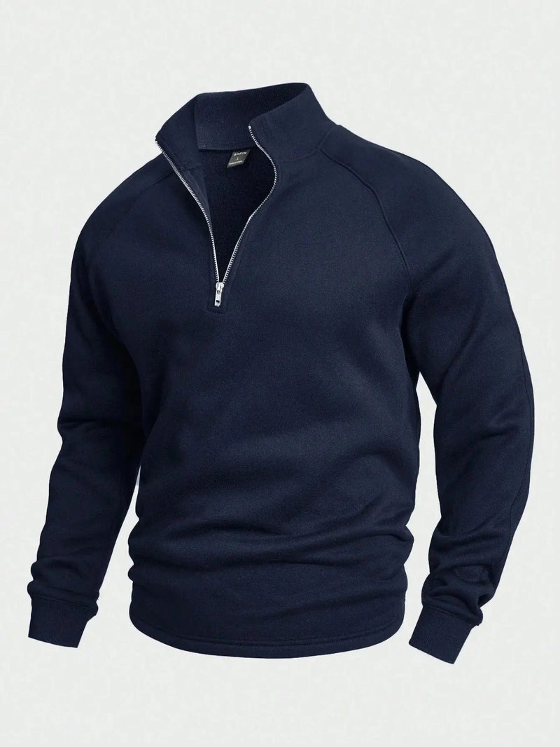 Herr Halv-Zip Tröja Trendig Design 8