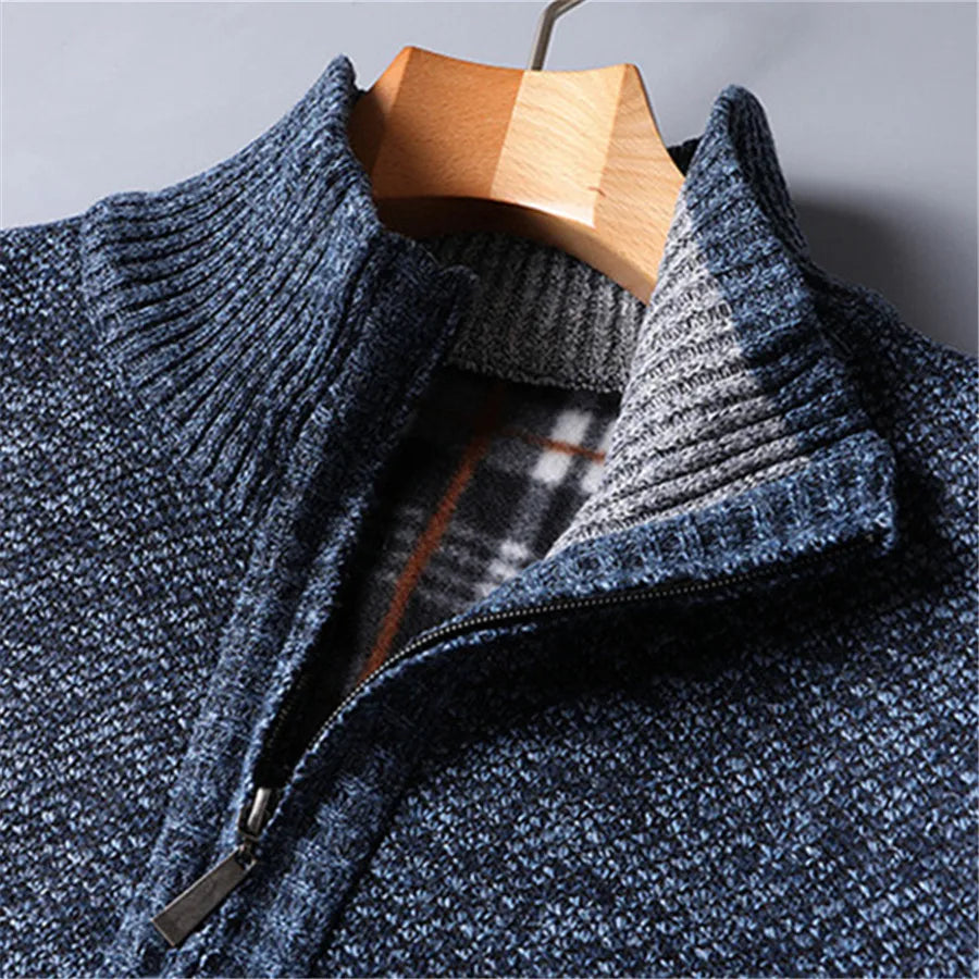 Herr Hög Hals Tröja med Dragkedja 2