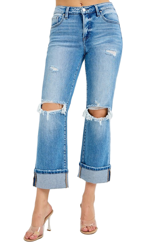 Herr Jeans Raka Cuffed Medelhöjd Bomull Elastan 0