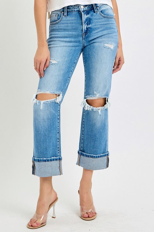 Herr Jeans Raka Cuffed Medelhöjd Bomull Elastan 1