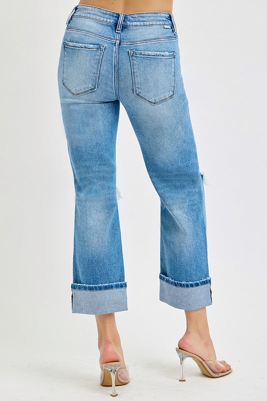 Herr Jeans Raka Cuffed Medelhöjd Bomull Elastan 4