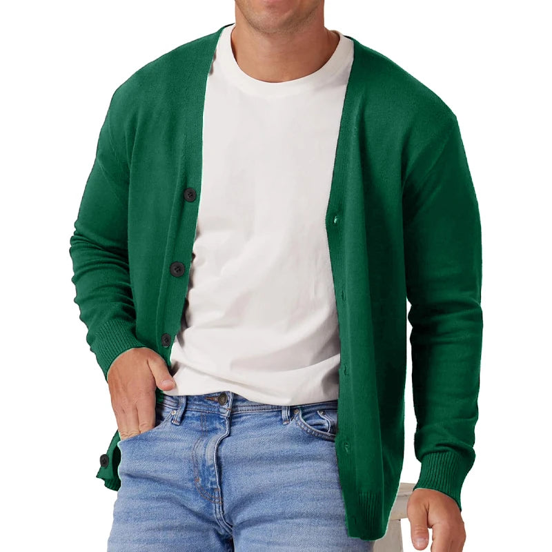 Herr Kofta Långärmad V-Hals Akryl och Bomull 10