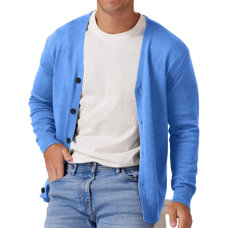 Herr Kofta Långärmad V-Hals Akryl och Bomull 8