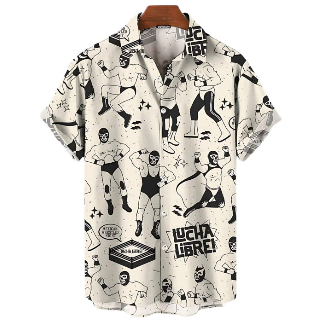 Herr Luchador Skjorta Avslappnad Off-White 0