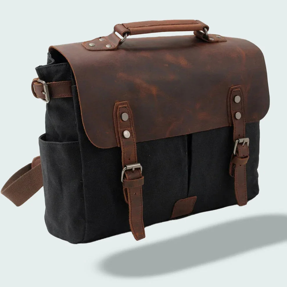 Herr Messenger Bag Retrostil Med Justerbar Axelrem 4