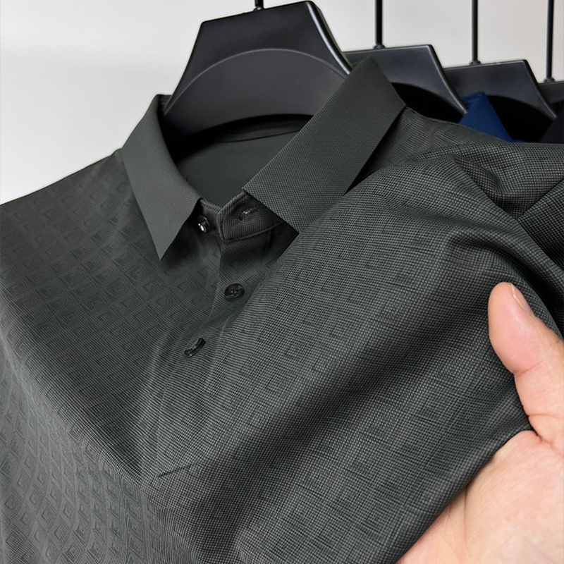 Herr Polo Skjorta Nanosilk Klassisk Design 5