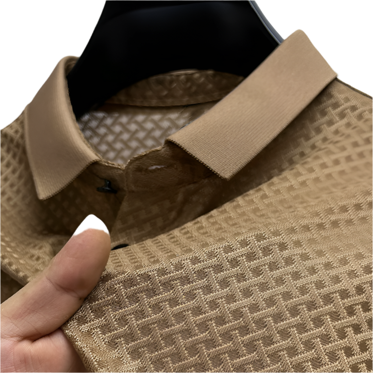 Herr Polo Skjorta i Premium Silke 0