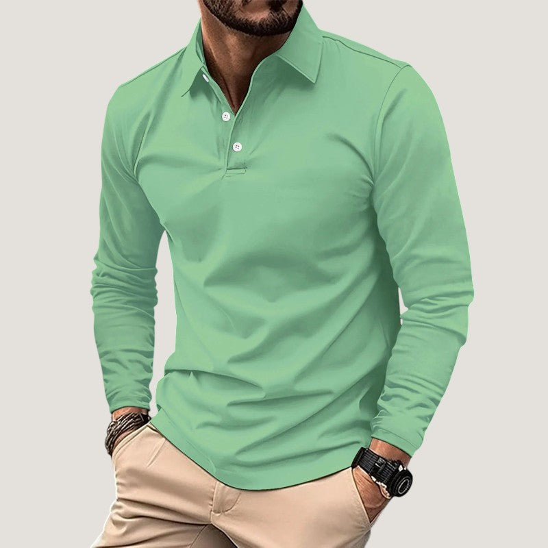 Herr Polo T-shirt Långärmad Casual Design 6
