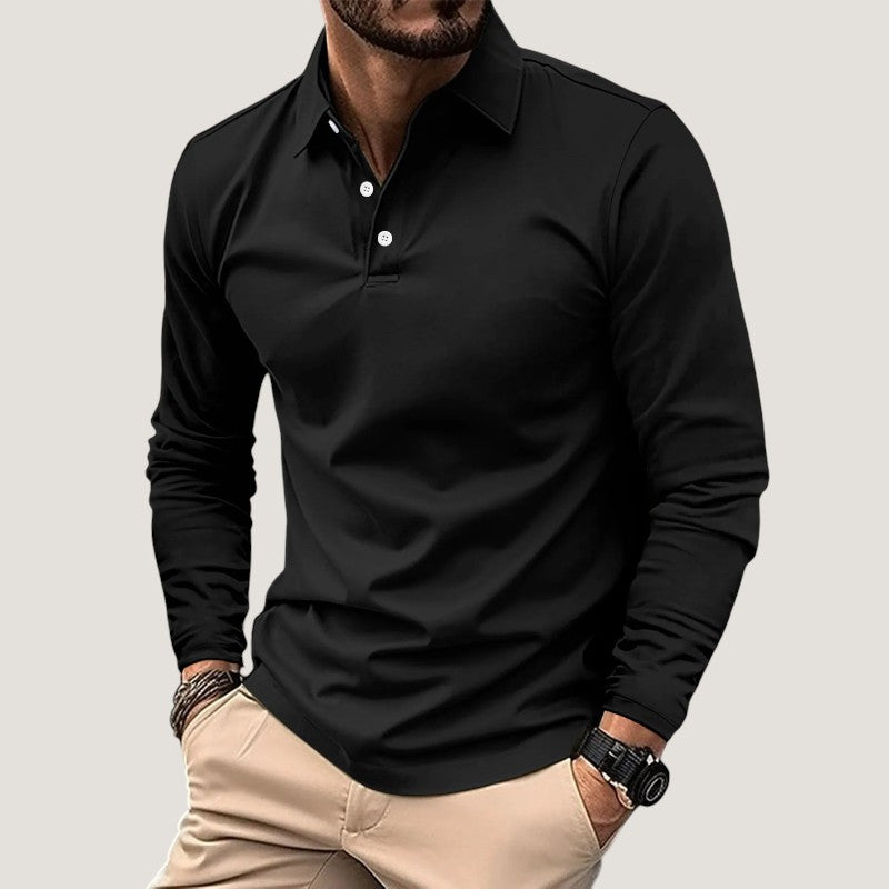 Herr Polo T-shirt Långärmad Casual Design 7